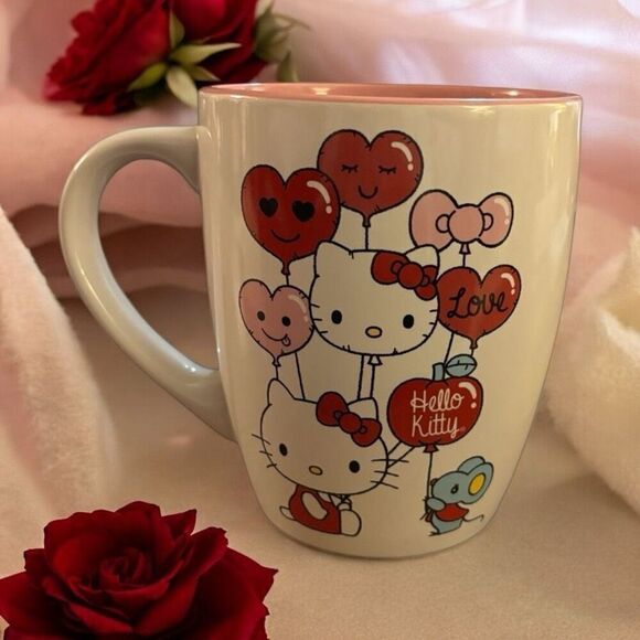 Sanrio Hello Kitty Heart Balloons Ceramic Latte Mug | Holds 20 oz - Picture 3 of 5